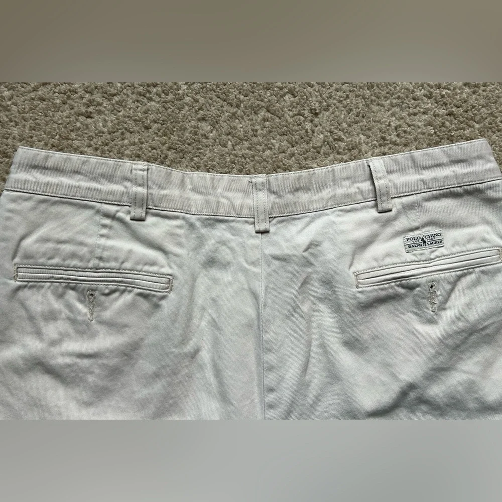 Polo Ralph Lauren Men’s Hammond Classic Fit Reverse Pleat Pant Ivory 36/30 Vtg